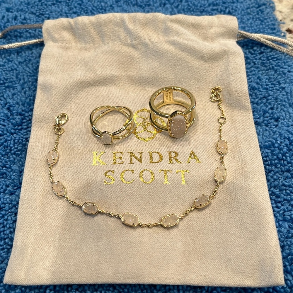 Kendra Scott rings and bracelet